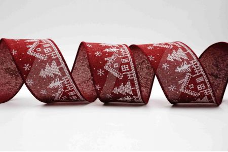 Wstążka z zimowymi domkami w stylu dzierganym - Wstążka z zimowymi domkami w stylu dzierganym